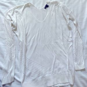 White thin Express XS long sleeve sweater